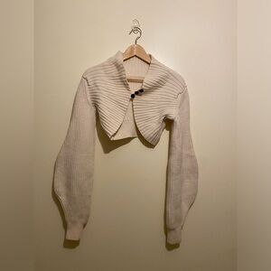 A.L.C. Cream Wool Ribbed Women's Shrug. Size Xs